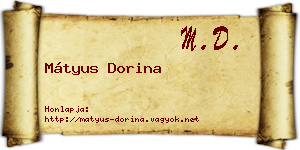 Mátyus Dorina névjegykártya